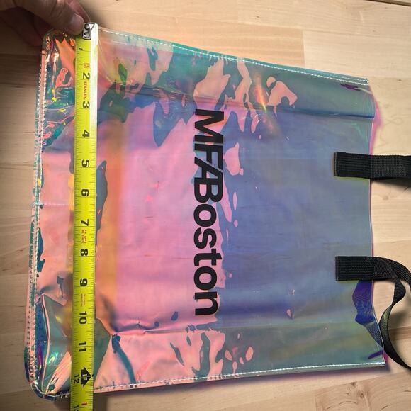Museum of Fine Arts MFA Boston Iridescent Clear Transparent Tote Bag 12”x14” - Picture 4 of 6